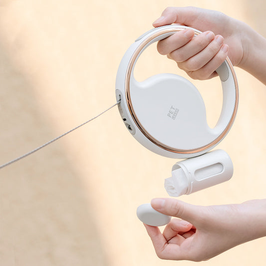 LED Retractable Dog Leash - Automatic Light for Night Walks